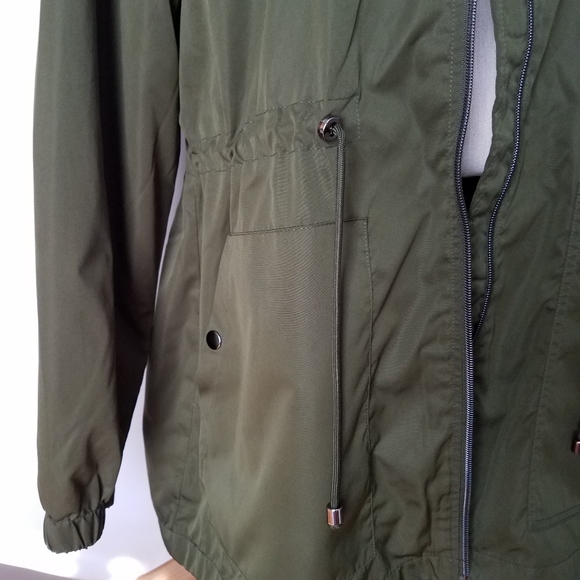 NWOT Time & Tru Wind Resistant Zip-up Anorak Green Hooded Jacket Sz XL - Picture 9 of 9